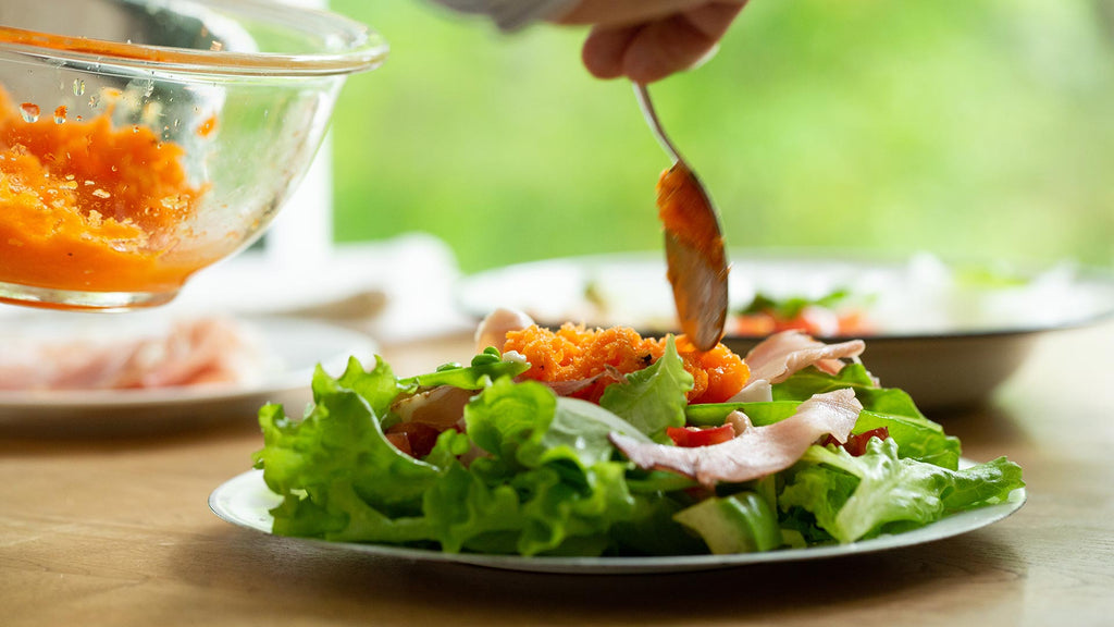 carrot and honey lemon salad dressing on plate