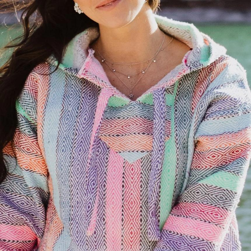 rainbow baja pullover