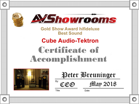 AVShowrooms Certificate of Accomplishment