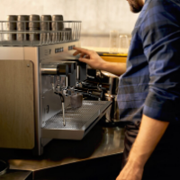 Iberital traditional coffee machine in coffee shop