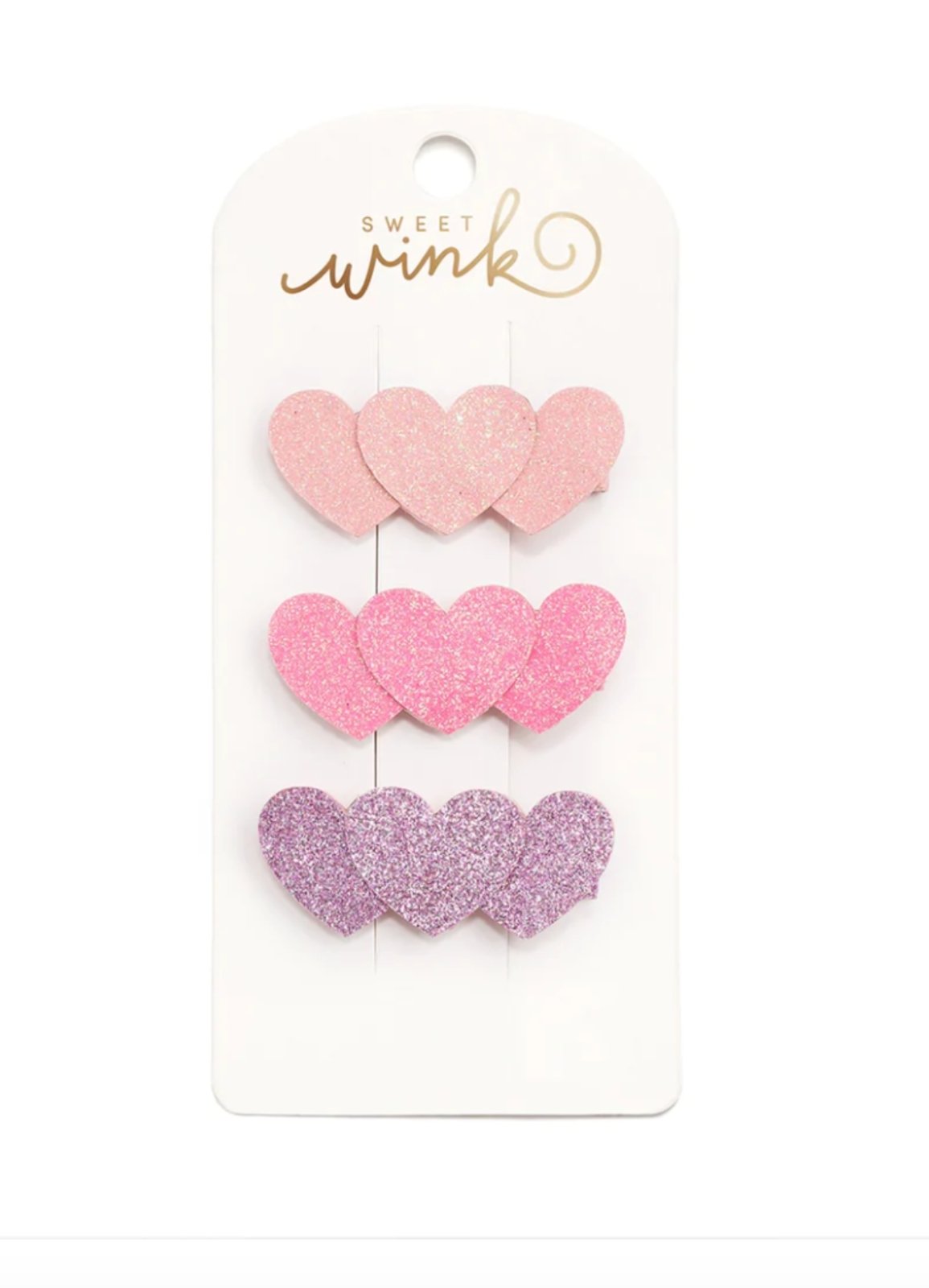 Sweet Wink Triple Heart Hair Clip Set