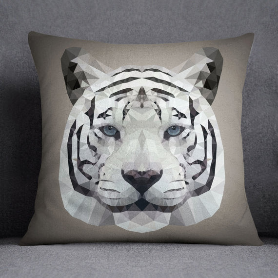 White Tiger Geometric Art Pillowcase Decorative Lewis Luxury