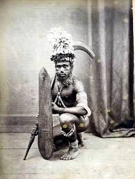 Solomon Warrior using a wicker shield. Wicker is still common among modern isolated tribes.