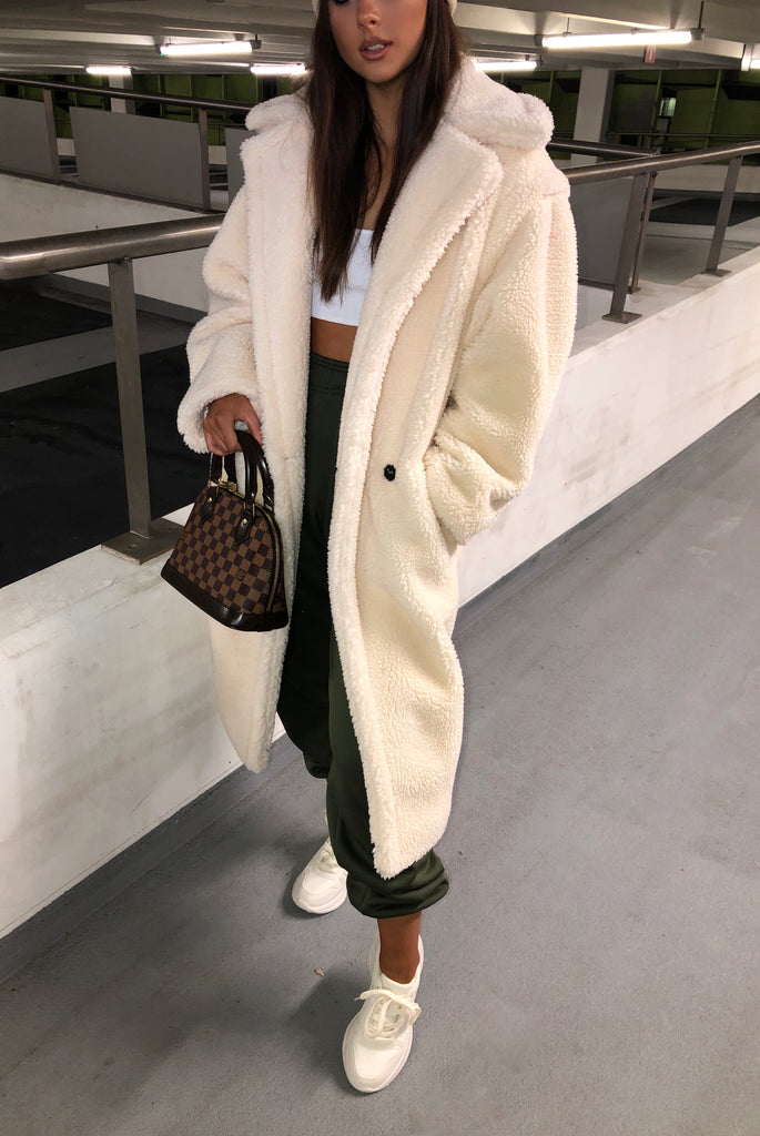 Luxury Oversized Teddy Coat - Cream – Sorelleuk