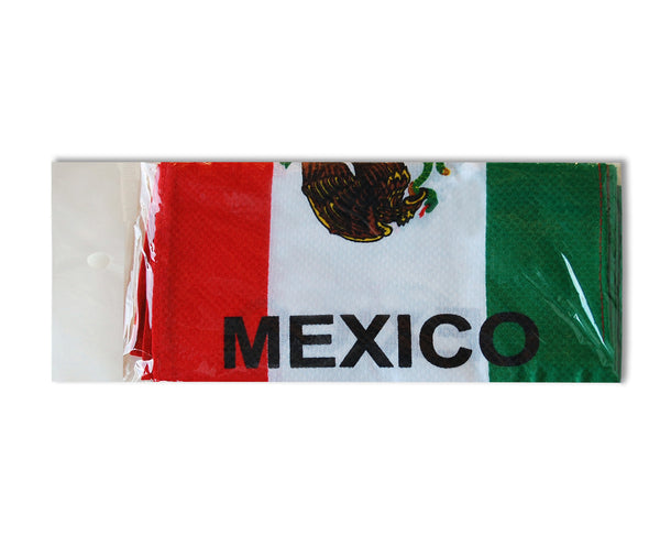 JAVI Sports Mexico Flag Print Scarf 64-inches x 8-inches One-Size-Fits-All Mexican Wrap 