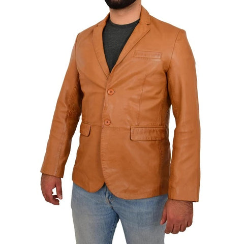 Gentlemen Real Leather Blazer Jacket