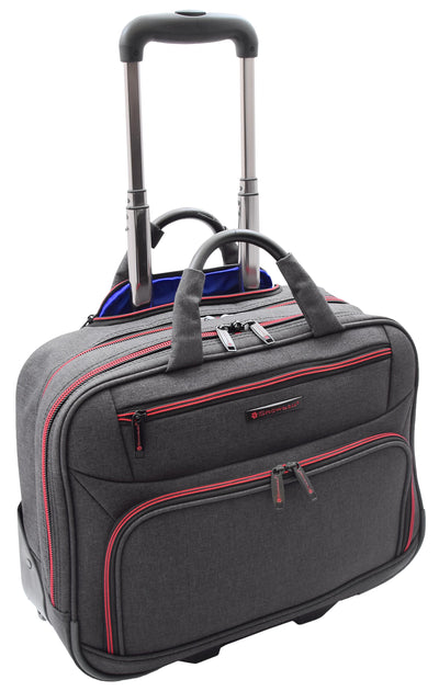 Wheeled Business Hand Luggage Flight Pilot Briefcase Doctor Pulley Cabin Bag 