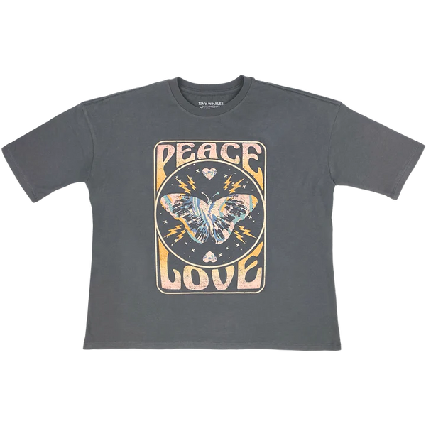 Tiny Whales - Peace & Love Over-Sized Child T-Shirt