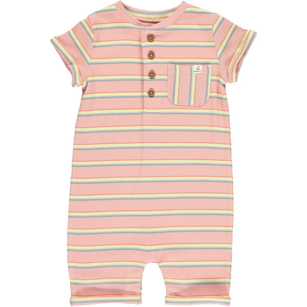 Me & Henry - Camborne Henley in Dusty Pink Multi Stripe