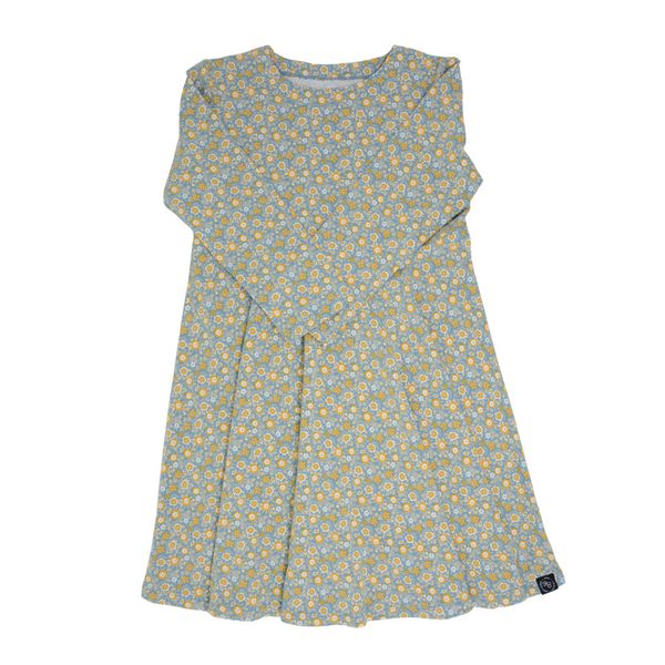 Sweet Bamboo - Blue Flower - Swirly Girl Dress - kennethodaniel