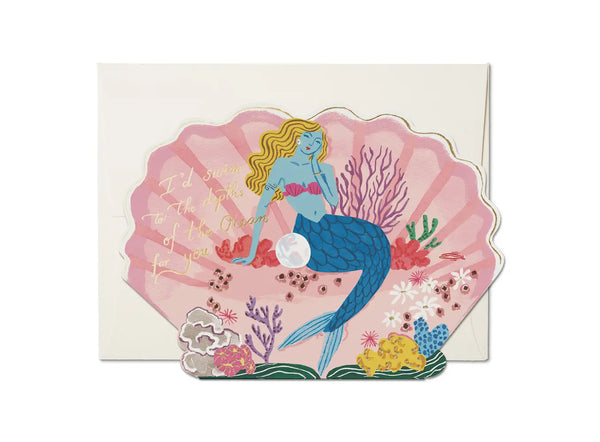 Red Cap Cards - Blue Mermaid Valentine's Day greeting card