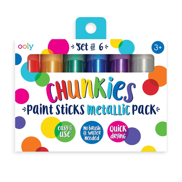 OOLY - Chunkies Paint Sticks Metallic - Set of 6 - kennethodaniel