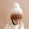 The Blueberry Hill - Nell Stripe Hat, Blush/Walnut | Hand Knit Kids & Baby