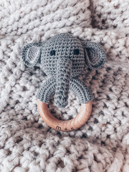 Marlowe and Sage LLC - Elephant Hand Crochet Rattle