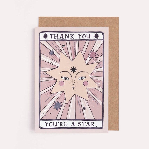 Sister Paper Co. - You're a Star Thank You Card | Thanks | Tarot Card - kennethodaniel