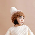 The Blueberry Hill - Nell Stripe Hat, Blush/Walnut | Hand Knit Kids & Baby