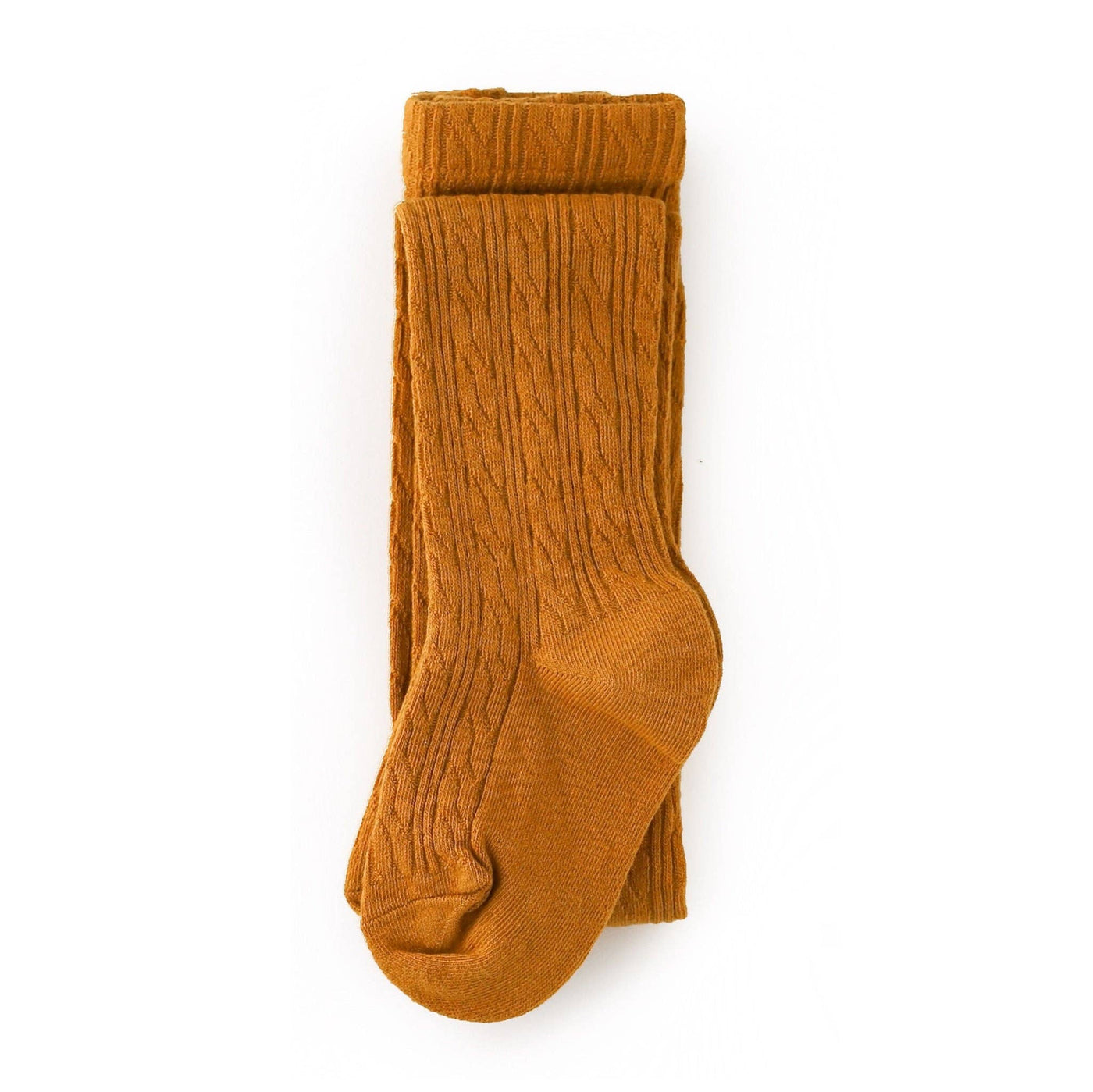 Little Stocking Co. - Mustard Cable Knit Tights - kennethodaniel