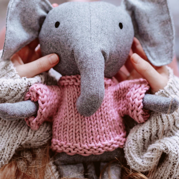 and the little dog laughed - Edwina Elephant with Merino Wool Sweater