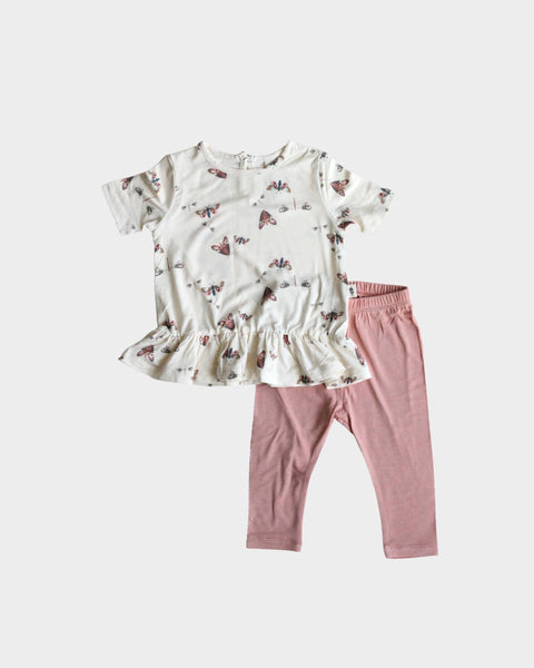 babysprouts clothing company - S23 D1: Baby Girl's Peplum Set in Butterflies - kennethodaniel