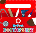 Little Hippo Books - My First Doctor's Kit- Sensory Touch and Feel Board with Handle