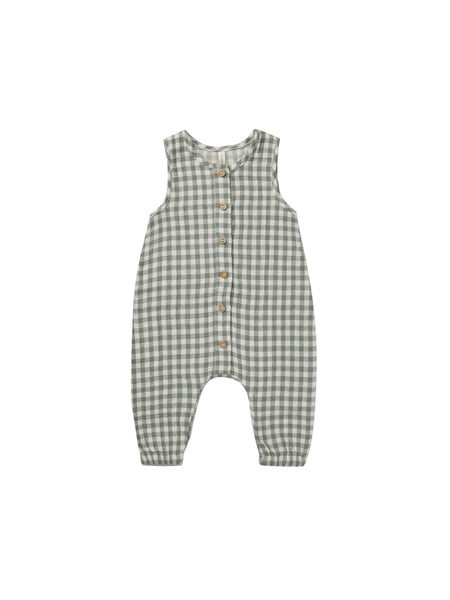 Quincy Mae - Woven Jumpsuit in Green Gingham
