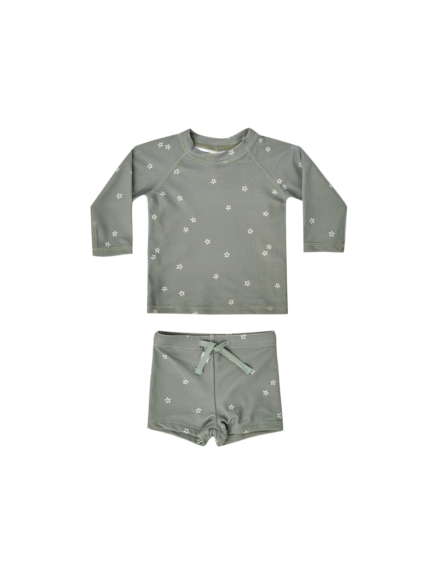 Quincy Mae - Rashguard + Short Set in Sea Green