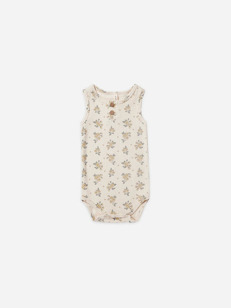 Quincy Mae - Sleeveless Henley Bodysuit Daisy