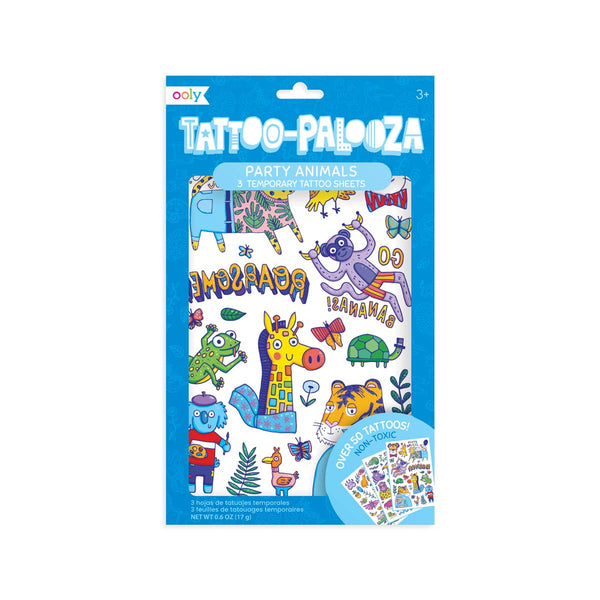 OOLY - Tattoo Palooza Temp Tattoos - Party Animals