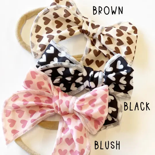 Golden Dot Lane - Petite Cotton Black Hearts Bow