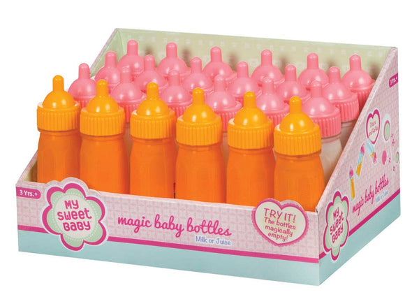 Toysmith - My Sweet Baby Lg Magic Bottle, 4.75", Milk & Orange Juice - kennethodaniel