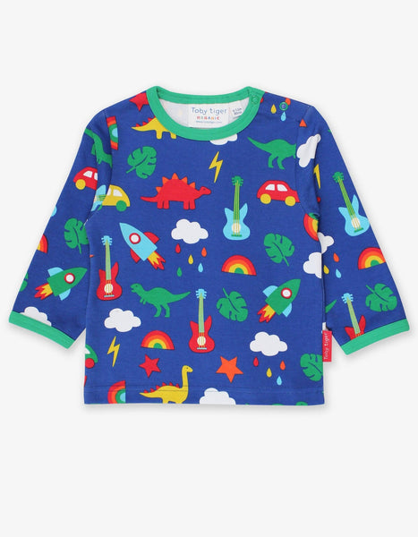 Toby Tiger - Organic Playtime Mix-Up Print T-Shirt