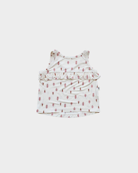 babysprouts clothing company - S23 D2: Girl's Ruffle Tank in Summer Treats - kennethodaniel