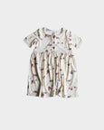 babysprouts clothing company - S23 D1: Girl's Shortsleeve Henley Dress in Butterflies - kennethodaniel