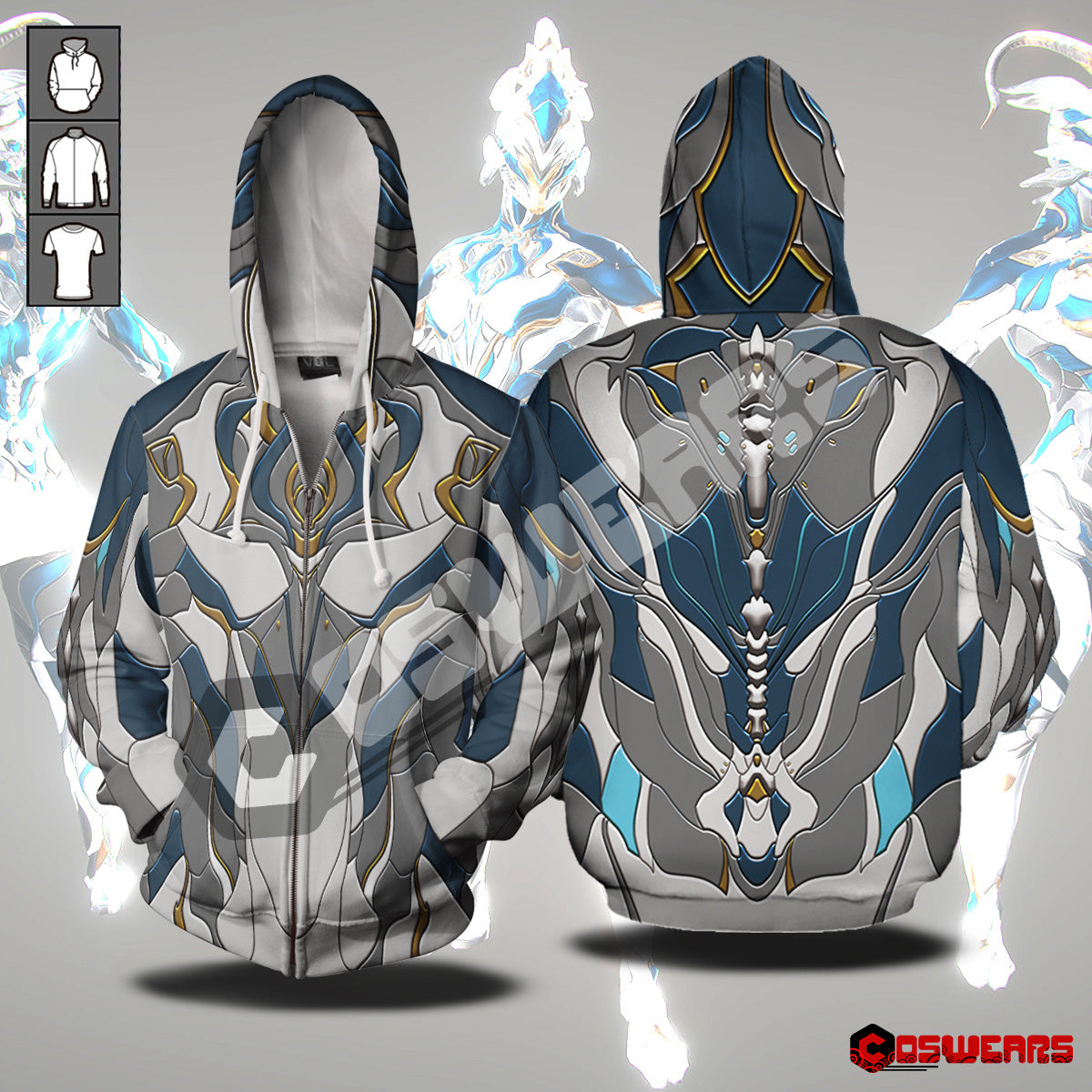 Warframe Nyx Aurelia Zipped Hoodie Coswears Cosplay Apparel Hub