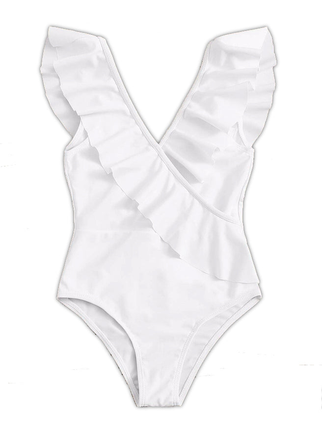 Ruffle Trim One Piece Swimsuit 10-12 Years