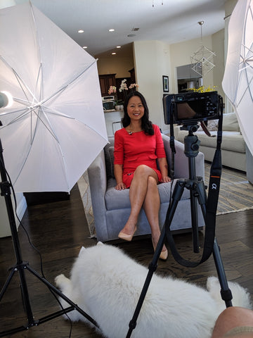 ENT Dr. Julie Wei filming online courses