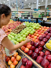 Shopping for fruit at the grocery store