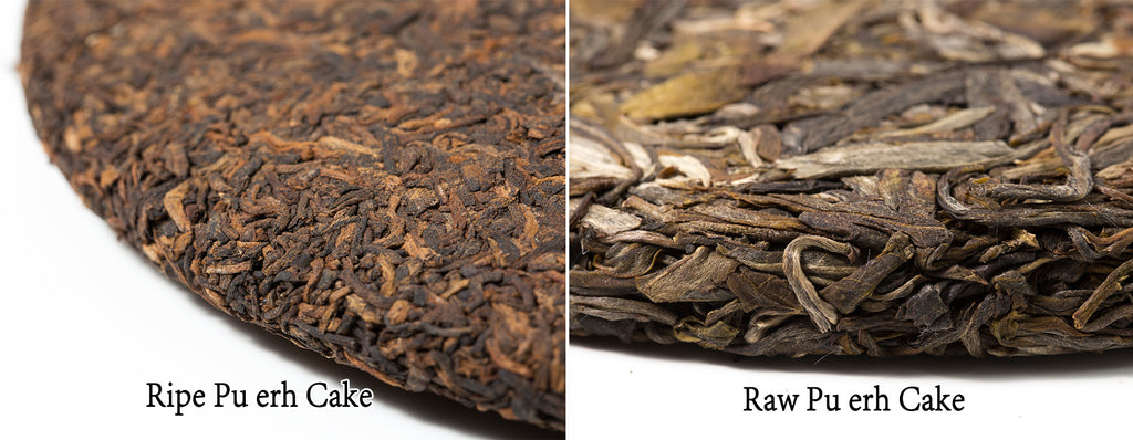 ripe pu erh tea cake vs raw pu erh tea cake