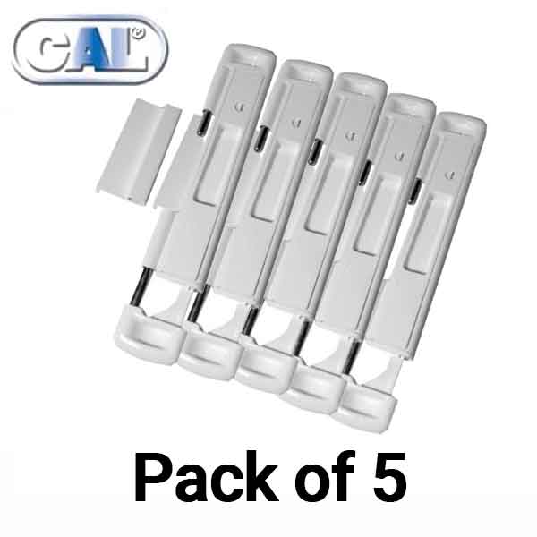 5 X Cal Double Bolt Lock Sliding Glass Door Lock White Finish