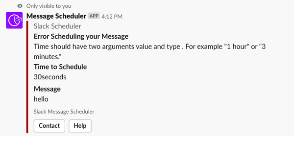 schedule messages in slack - better warning message