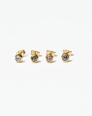 single rose cut colored diamond stud earrings by bexon jewelry