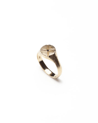 bexon jewelry opus signet ring recycled 14k gold minimalist ethical capsule collection conflict free diamonds