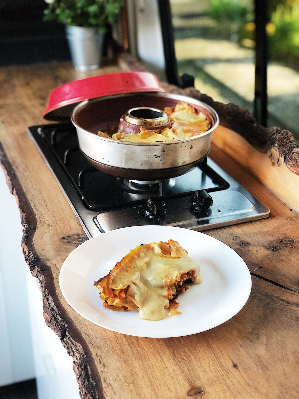 Omnia Oven recipe vegan lasagna 