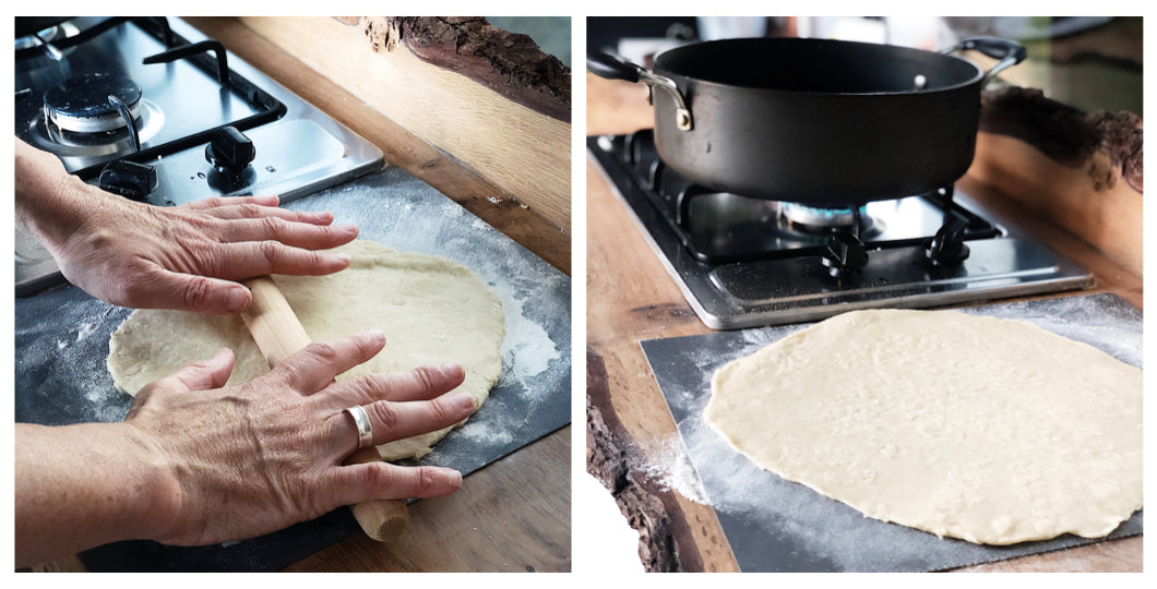 Pan Pizza dough rolling and method 