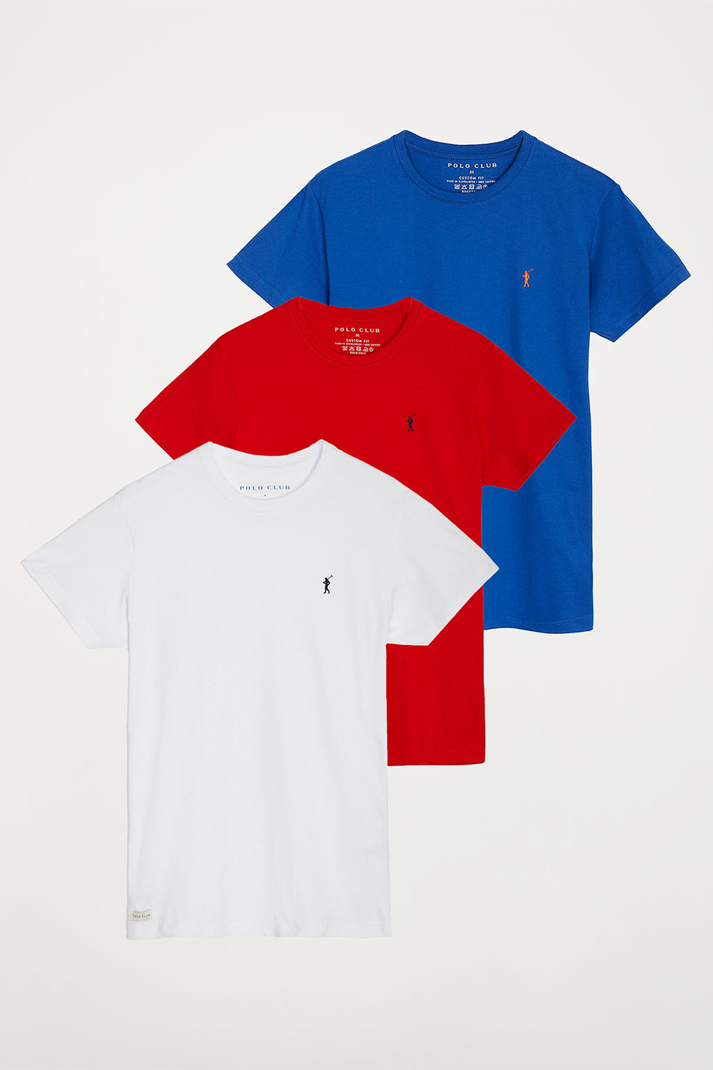 sarcoma Aire acondicionado imán Pack de tres camisetas de manga corta y cuello redondo con bordado a  contraste | Comprar online en Polo Club