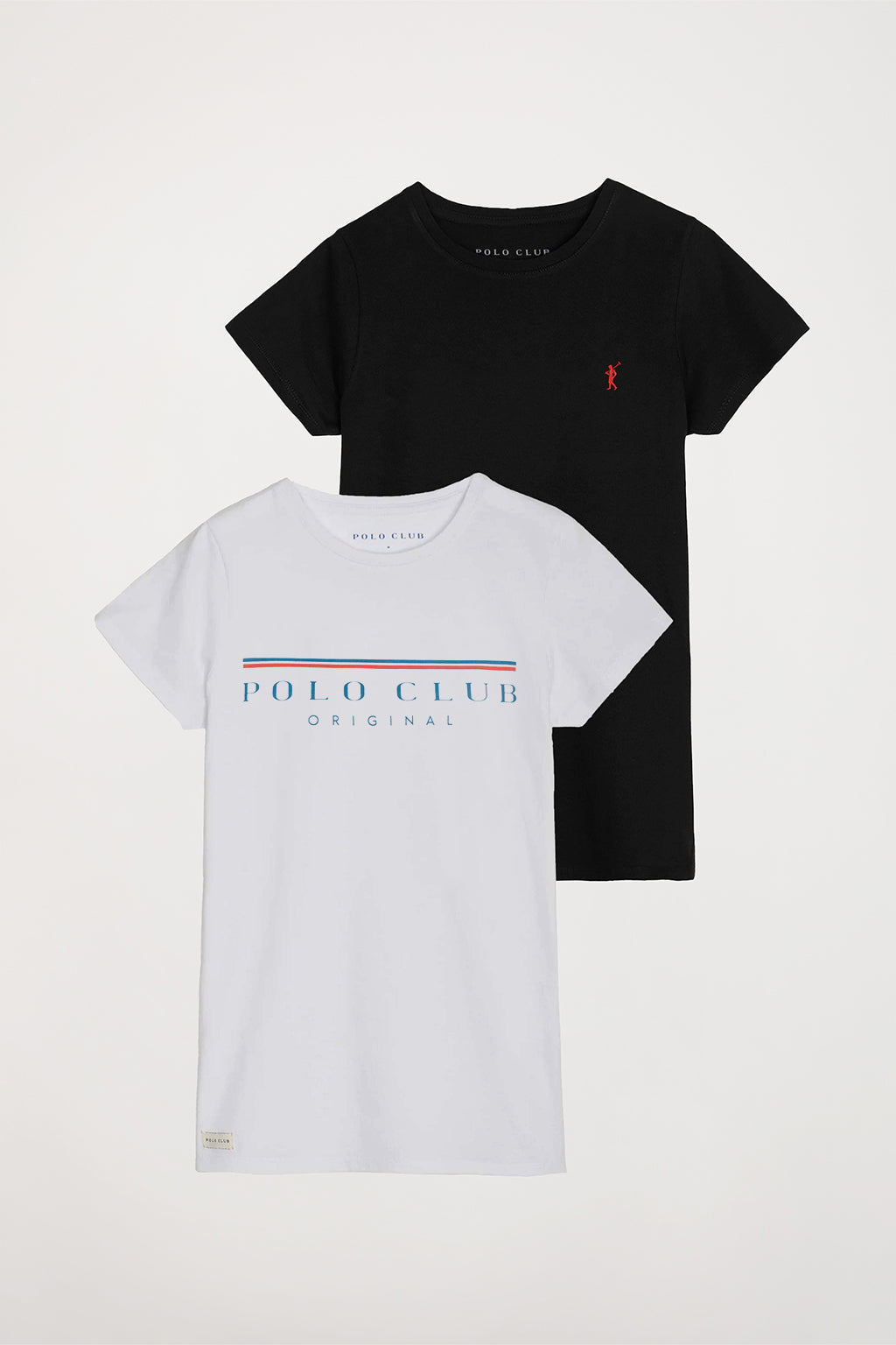 bofetada Guijarro Amigo por correspondencia Pack de dos camisetas de mujer blanca y negra con print | Comprar online en  Polo Club