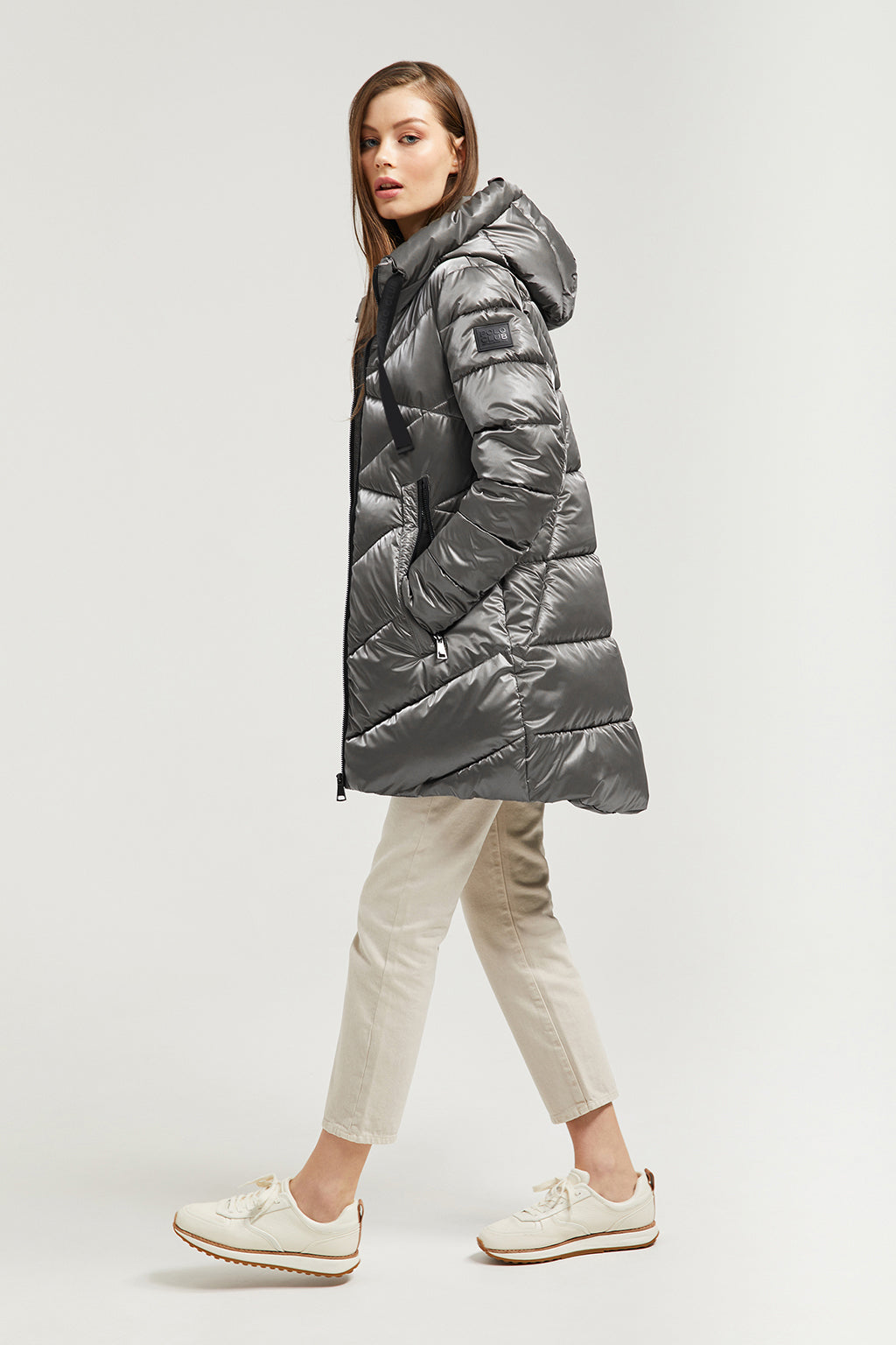 Parka acolchada efecto champagne