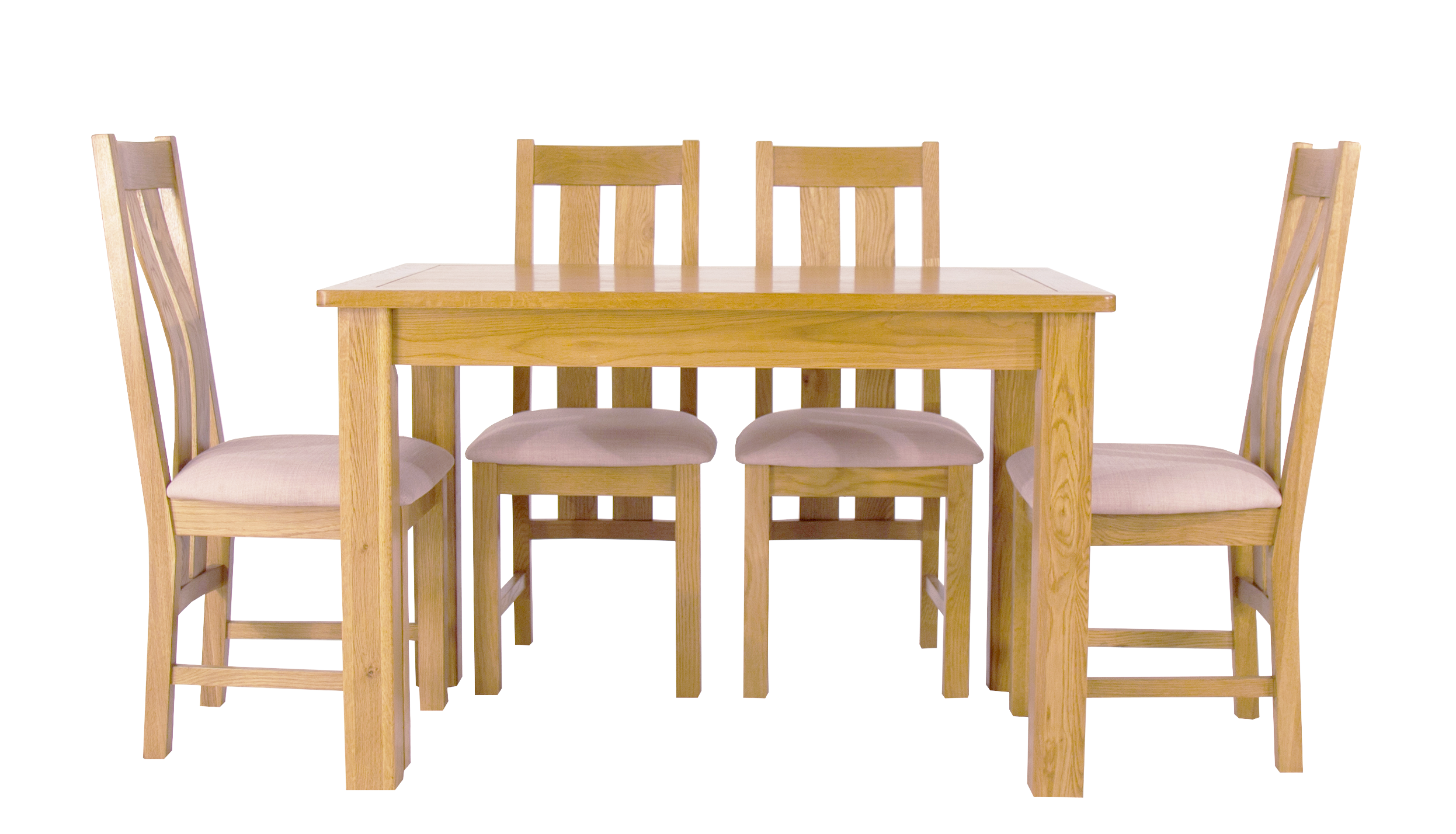 Arlington Oak Fixed Dining Table with 4 Chairs