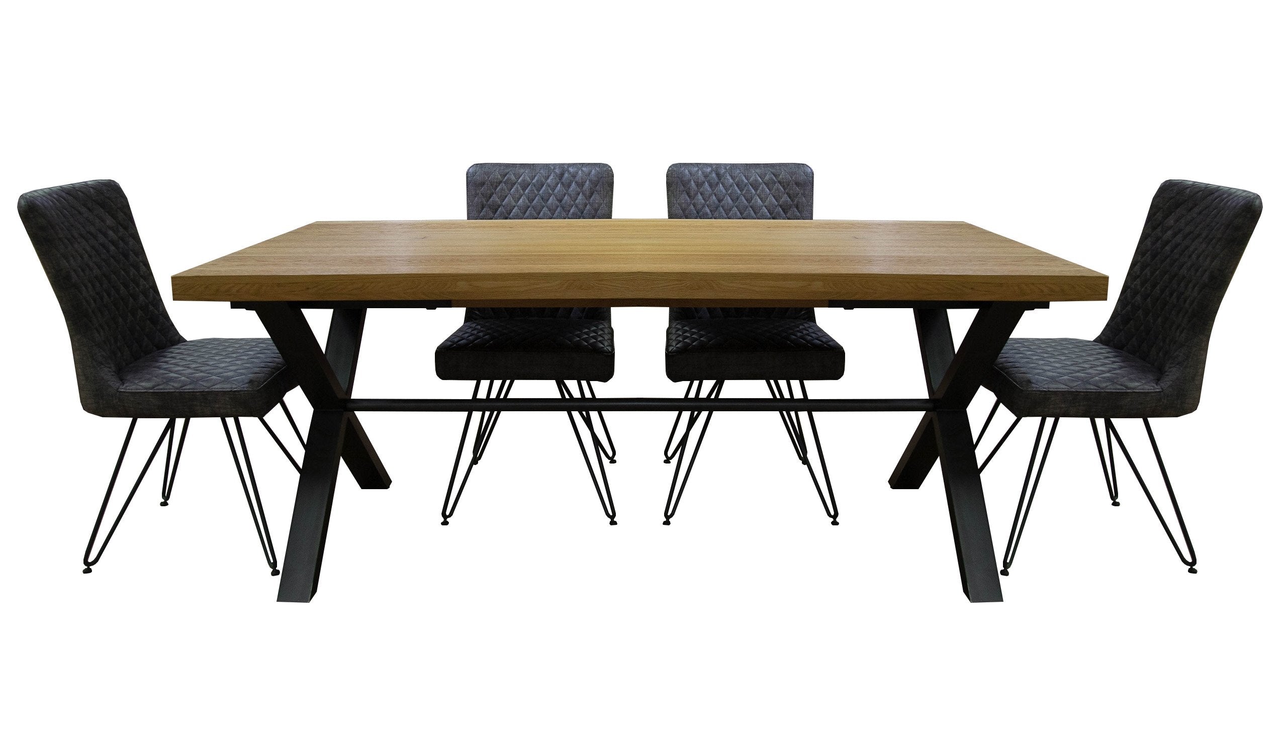 Brooklyn Oak 1.9m Dining Table with 4 Chairs