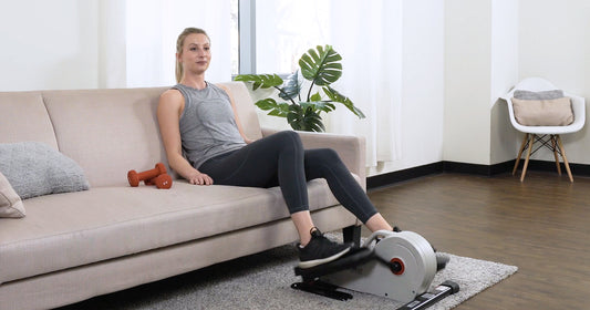 25 Minute Full Body Under Desk Elliptical Workout with Dumbbells